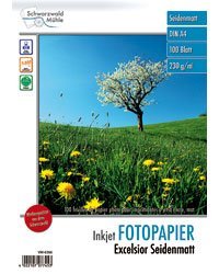 Schwarzwald Mühle Photopapier: 100 Bl. Fotopapier "Excelsior matt" 230g/m² A4 (Fotopapier Inkjet, Photopapier A4, Fotodrucker) von Schwarzwald Mühle