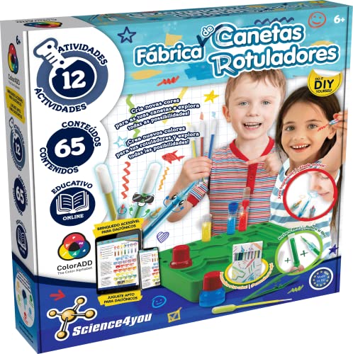Science4you Filzstift-Fabrik – Werkstatt der Stifte für Kinder, 65 Inhalte, Spiele und Spielzeug für Kinder ab 6 Jahren, waschbare Stifte, Geschenk für Jungen und Mädchen, 5, 6, 7, 8 Jahre Science4you Filzstift-Fabrik – Werkstatt der Stifte für Kinder, 65 Inhalte, Spiele und Spielzeug für Kinder ab 6 Jahren, waschbare Stifte, Geschenk für Jungen und Mädchen, 5, 6, 7, 8 Jahre von Science4you