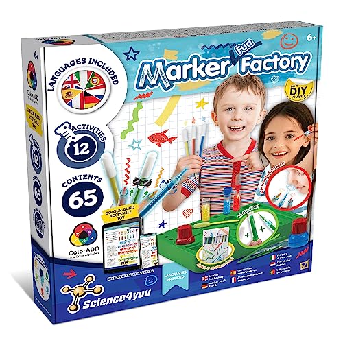 Science4you Filzstifte Fabrik für Kinder - Macht Filzstifte Auswaschbar und Zauberstifte für Kinder, 65 Inhalte, Spiel und Spielzeug ab 6+ jahre für Mädchen und Jungen, Geschenke für Kinder 6+ jahre von Science4you