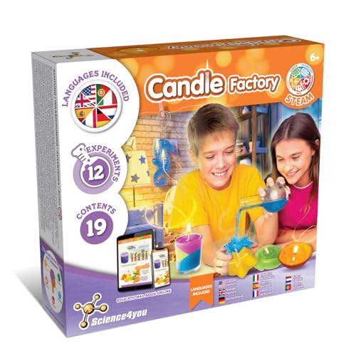 Science4you Kerzen Atelier - Kerzen Selber Machen Set für Kinder, Kerzen Herstellen Set mit Experimentierkästen, 12 Experimente für Kinder ab 8, Lernspiele ab 6 7 8 9 10+ Jahre für Mädchen und Jungen von Science4you