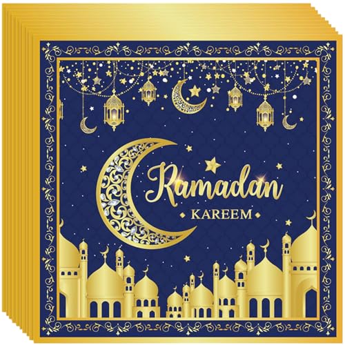 48 Stück Ramadan Servietten, Ramadan Deko 33 x 33 cm Schwarze Gold Ramadan Kareem Servietten für Eid Feier, Ramadan Papierservietten für Party Dekoration, Tischzubehör für Ramadan Dekoration 48 Stück Ramadan Servietten, Ramadan Deko 33 x 33 cm Schwarze Gold Ramadan Kareem Servietten für Eid Feier, Ramadan Papierservietten für Party Dekoration, Tischzubehör für Ramadan Dekoration von Scinzene