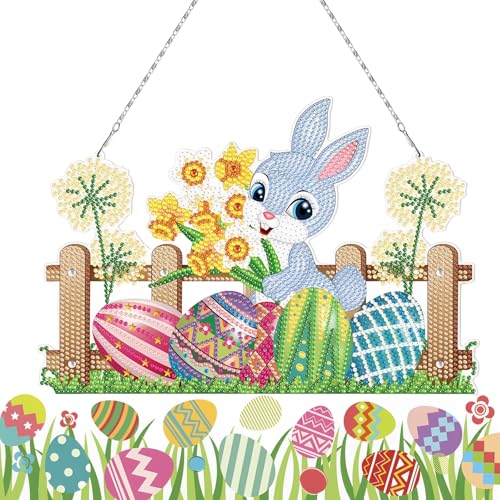 5d Diamond Painting Ornamente, Ostern Kaninchen Strass Diamant Malerei, Diamant Kunst Kits, Easter Decoration, Diamond Painting Ostern Anhänger,Ostergeschenke von Scinzene