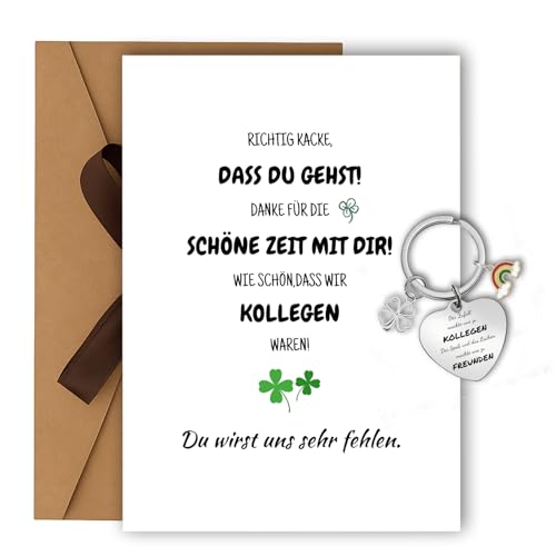 Abschiedsgeschenk (Klappkarte Mit Umschlag, Schlüsselanhänger), Abschiedskarte Kollegen, Karte Abschied Kollegin, Abschiedsgeschenk Kollegen, Abschied Kollege - Ruhestand, Rente, Jobwechsel Geschenk von Scinzene