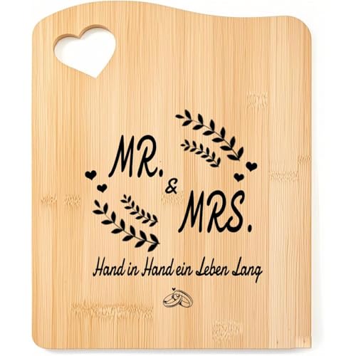 Hochzeitsgeschenke für Brautpaar, Holzbrett Hochzeit mit persönlicher Note, 27.5 x 21.5 cm, Ideale Größe für Küchengebrauch, Langlebiges Design für Hochzeitstag Geschenke für Paare von Scinzene