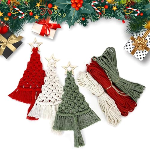 Makramee Set, Makramee Weihnachten Set, Makramee Set Weihnachten, DIY Weihnachten, Für Anfänger, Weihnachtsschmuck Für Heimdekoration, Weihnachtsbaum Hängende, Weihnachts Deko von Scinzene