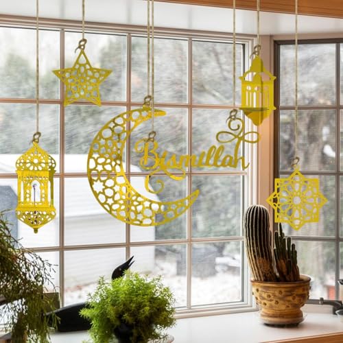 Pack of 6 Ramadan Kareem Decoration, Bring EIN 10-Meter Hanfseil Mit, Ramadan Deko, Ramadan, Ramadan Dekoration, Ramazan Dekor, Crescent Moon Stars Style Light Shape Pendant Pack of 6 Ramadan Kareem Decoration, Bring EIN 10-Meter Hanfseil Mit, Ramadan Deko, Ramadan, Ramadan Dekoration, Ramazan Dekor, Crescent Moon Stars Style Light Shape Pendant von Scinzene