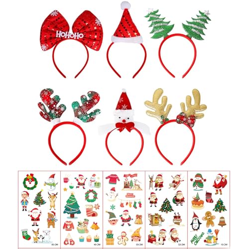 Scinzene 6 Stückt Weihnachts Haarreif Mit 5 Stückt Weihnachtsaufkleber, Haarreif Weihnachten, Weihnachts Haarschmuck, Weihnachtshaarreif, Haarreifen Weihnachten, Für Kinder Erwachsene, Party Favors Scinzene 6 Stückt Weihnachts Haarreif Mit 5 Stückt Weihnachtsaufkleber, Haarreif Weihnachten, Weihnachts Haarschmuck, Weihnachtshaarreif, Haarreifen Weihnachten, Für Kinder Erwachsene, Party Favors von Scinzene