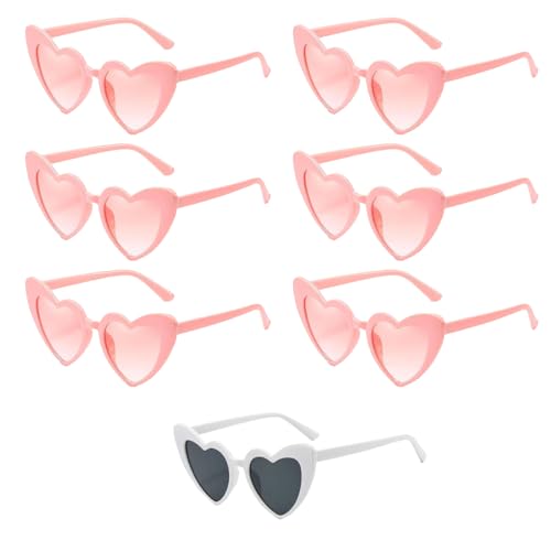 Scinzene Bridesmaids Sonnenbrille Set, Hochzeits-Accessoires, Bride to Be Geschenk, Herzförmige Sonnenbrille für Bridemaids, Team Bride, 7*Herzbrillen und 6*Brautjungfern Aufklebern +1*Braut Aufkleber Scinzene Bridesmaids Sonnenbrille Set, Hochzeits-Accessoires, Bride to Be Geschenk, Herzförmige Sonnenbrille für Bridemaids, Team Bride, 7*Herzbrillen und 6*Brautjungfern Aufklebern +1*Braut Aufkleber von Scinzene