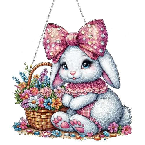 Scinzene Diamond Painting Ostern Set - Osterhasen Deko mit 5D Diamanten, DIY Frühlingsdekoration für Tisch und Fenster, Bastelset für Erwachsene und Kinder ﻿ ﻿ von Scinzene