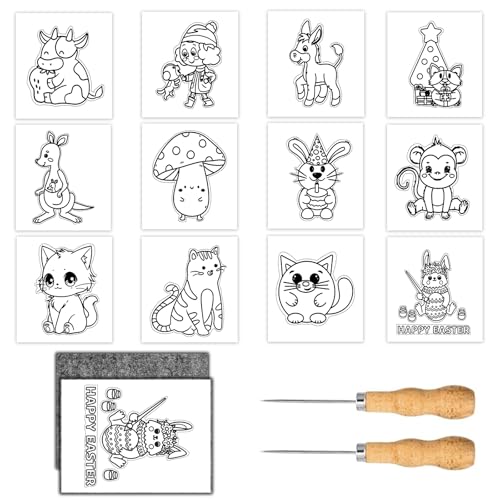 Scinzene Oster Prickelnadel Set Kinder Ab 4, Mit 12 Stickbilder 2 Prickelfilz 2 Prickelnadel, Prickelset, Prikelnadeln Set, Ostern Geschenke Kinder, Ostergeschenke Kinder, Für Kreative Bastelprojekte Scinzene Oster Prickelnadel Set Kinder Ab 4, Mit 12 Stickbilder 2 Prickelfilz 2 Prickelnadel, Prickelset, Prikelnadeln Set, Ostern Geschenke Kinder, Ostergeschenke Kinder, Für Kreative Bastelprojekte von Scinzene