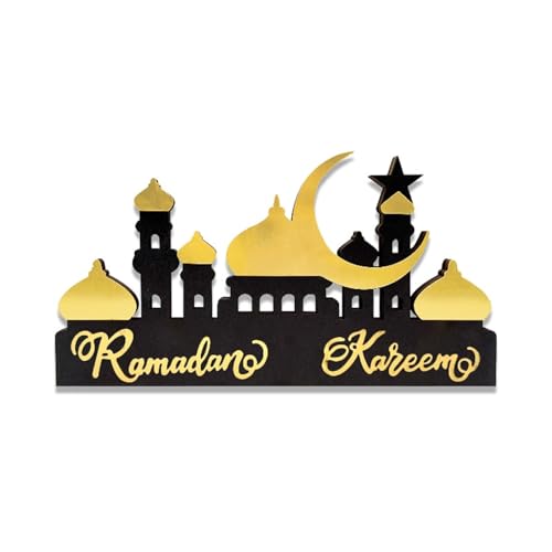 Scinzene Ramadan Deko Schwarz-Gold - Muslimische Deko Tischdeko, Elegantes Acryl Ornament für Wohnzimmer, Schlafzimmer und Feiern, islamische Tischdekorationen Scinzene Ramadan Deko Schwarz-Gold - Muslimische Deko Tischdeko, Elegantes Acryl Ornament für Wohnzimmer, Schlafzimmer und Feiern, islamische Tischdekorationen von Scinzene