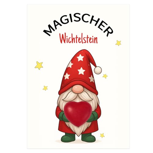 Wichtel Geschenke Set - (Wichtelstein + Karte + Organzasäckchen), Wichtelzubehör, Wichtel Geschenke Kinder, Wichtelstein Als Geschenk Und Wichtel Zubehör Weihnachten, Glücksbringer Für Jungen Mädchen von Scinzene
