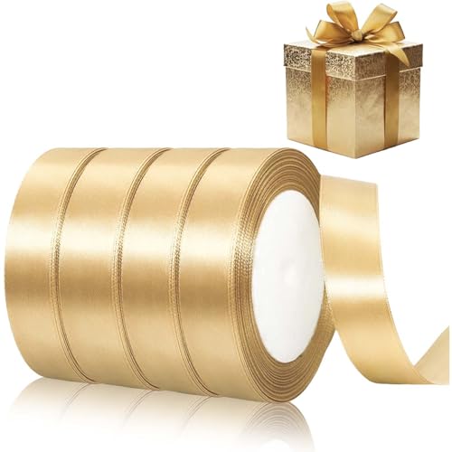 Geschenkband Gold, 88m Geschenkband, 20mm Schleifenband Gold, Geschenkband Weihnachten, Schleifenband, Goldenes Geschenkband, Goldenes Band, Satinband Gold, Geschenkband Breit von Scinzene