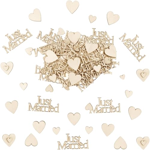 80 Stück Tischdeko, Hochzeitsdeko Tisch, Streudeko, Tischdeko, Deko, Herz Hochzeitsdekoration, Holzherzen Deko Hochzeit, Hochzeit Tischdeko von Scinzene