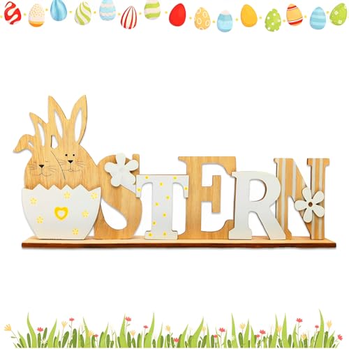 Scinzene Ostern Schriftzug Aufsteller, Osterdeko Holz, Ostern Deko, Deko Ostern, Oster Deko, Osterhase Deko, Ostern Dekoration, Otern Geschenke, Für Party Dekoration Ostergeschenke von Scinzene