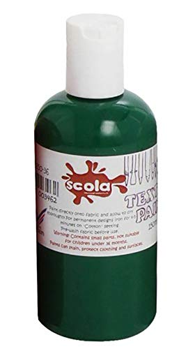 Scola Textilfarbe, permanent, 150-ml-Flaschen (rot, grün, weiß, blau, schwarz, gelb) grün von Scola