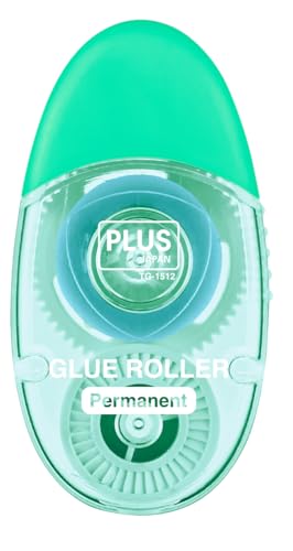 PLUS Kleberoller LE Permanent Oval Grün, Einweg, 12m x 6mm, säurefrei von Scooboo