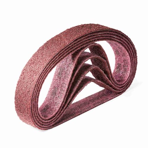 3M SC-BL Scotch Brite Schleifband Vliesband für Rohrbandschleifer Schleifmaschinen | Maße: 50 x 1020 mm | Körnung: A-med medium rot (100-150) | Lieferumfang: 5 Stück von Score Abrasives