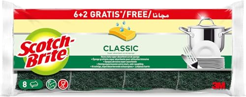 Scotch-Brite Classic Naturfaser-Reinigungsschwamm, 6 Stück/Packung + 2 gratis von Scotch-Brite