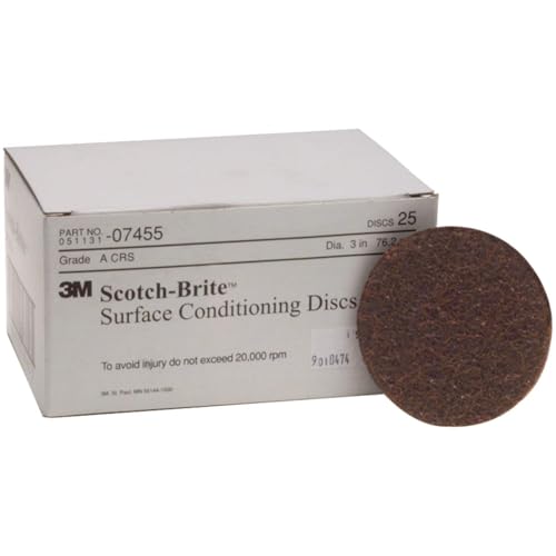 Scotch-Brite Oberflächenpflegescheibe zum Schleifen – Metalloberflächenvorbereitung – Klettverschluss – Aluminiumoxid – sehr feine Körnung – 17,8 cm Durchmesser – 10 Stück von Scotch-Brite
