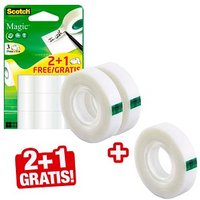 2 + 1 GRATIS: Scotch Magic™ Tape Klebefilm matt 19,0 mm x 15,0 m 2 Rollen + GRATIS 1 Rollen von Scotch