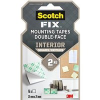 Scotch FIX™ doppelseitige Klebepads für max. 2,0 kg 25,0 x 25,0 mm, 16 St. von Scotch