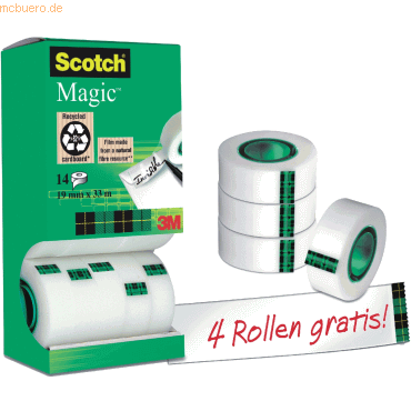 Scotch Klebeband 19x33m unsichtbar VE=14 Rollen von Scotch