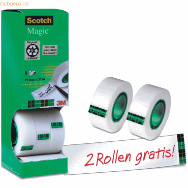 Scotch Klebeband 19x33m unsichtbar VE=8 Rollen Scotch Klebeband 19x33m unsichtbar VE=8 Rollen von Scotch