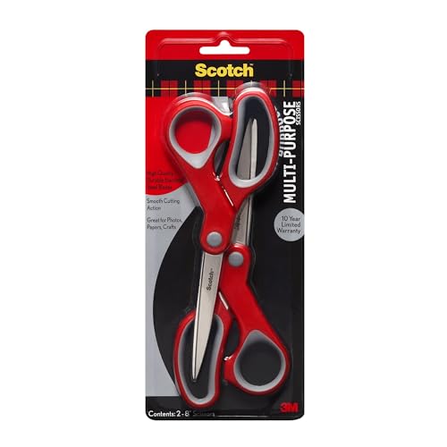 Scotch Mehrzweckschere, Rechts- oder Linkshänder, Edelstahlklingen, 20,3 cm, 2 Stück Scotch Mehrzweckschere, Rechts- oder Linkshänder, Edelstahlklingen, 20,3 cm, 2 Stück von Scotch
