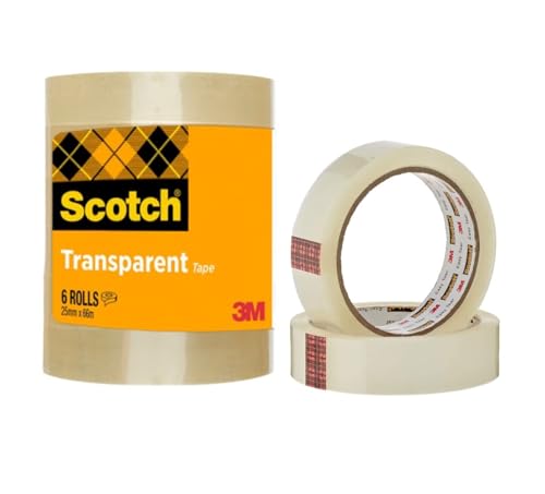 Scotch Transparentes Klebeband, 6 Rollen - 25mm x 66m - Durchsichtiges Allzweckband für Schule, Heim und Büro Scotch Transparentes Klebeband, 6 Rollen - 25mm x 66m - Durchsichtiges Allzweckband für Schule, Heim und Büro von Scotch