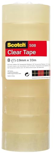 Scotch Transparentes Klebeband 508-8 Rollen - 19mm x 33m - Durchsichtiges Allzweckband für Schule, Heim und Büro Scotch Transparentes Klebeband 508-8 Rollen - 19mm x 33m - Durchsichtiges Allzweckband für Schule, Heim und Büro von Scotch