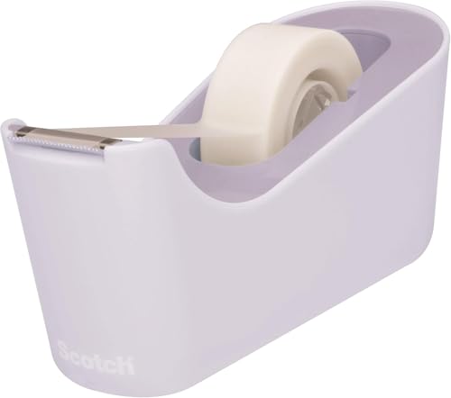Scotch Klebeband-Abroller C18, Lila + Scotch Magic Unsichtbares Klebeband, 1 Rolle, 19 mm x 33 m - Nachfüllbarer für Schule, Zuhause und Büro von Scotch