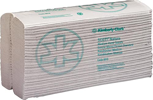 Hostess Natura 6810 Falthandtücher, 2-lagig, weiß, mittel, 20 Packungen x 140 Blatt von Scott
