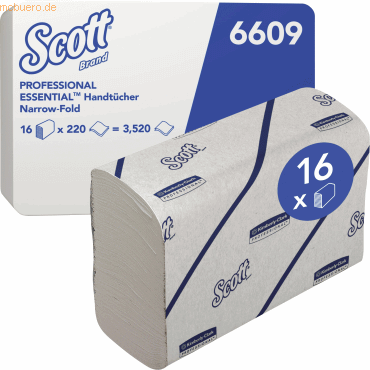 Scott Papierhandtuch Essential 6609 2-lagig weiß 16x220 Blatt Scott Papierhandtuch Essential 6609 2-lagig weiß 16x220 Blatt von Scott