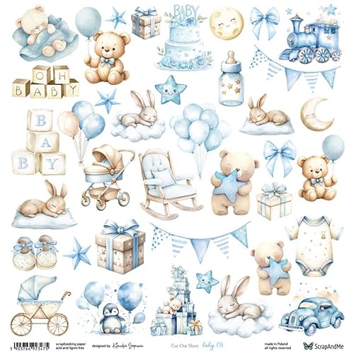 Scrapbooking Papier 30x30 - ScrapAndMe - Baby 05 - Ausstechform von ScrapAndMe