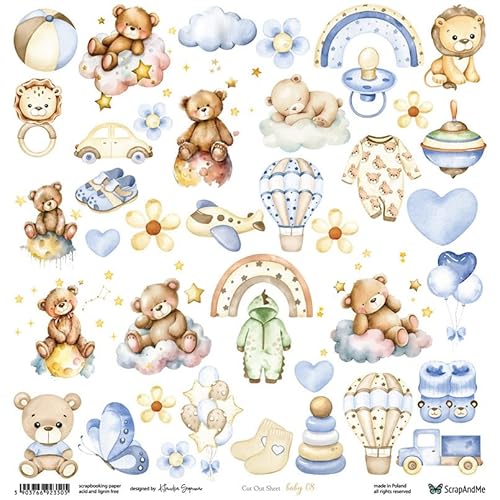 Scrapbooking Papier 30x30 - ScrapAndMe - Baby 08 - Ausstechform Scrapbooking Papier 30x30 - ScrapAndMe - Baby 08 - Ausstechform von ScrapAndMe