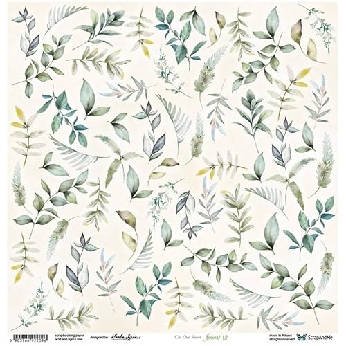 Scrapbooking Papier 30x30 - ScrapAndMe - Leaves 12 - Ausstechform Scrapbooking Papier 30x30 - ScrapAndMe - Leaves 12 - Ausstechform von ScrapAndMe