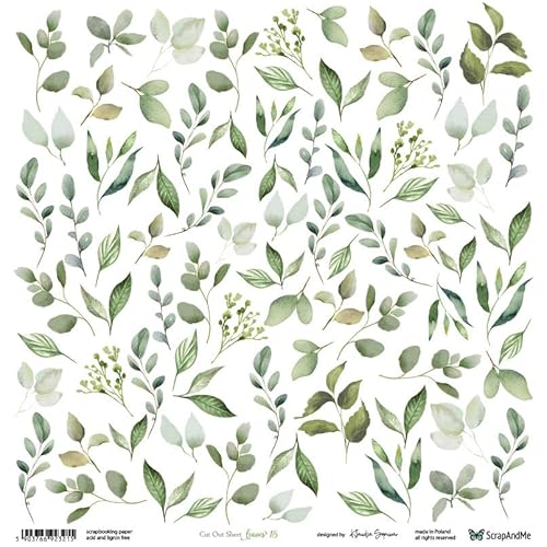 Scrapbooking Papier 30x30 - ScrapAndMe - Leaves 15 - Ausstechform Scrapbooking Papier 30x30 - ScrapAndMe - Leaves 15 - Ausstechform von ScrapAndMe