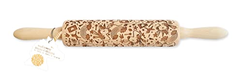 Holzwalze mit Einhorn-Motiv, 39 cm von ScrapCooking