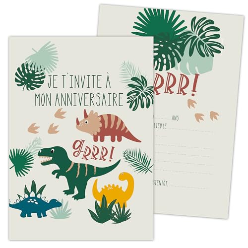 SCRAP COOKING Scrapcooking – 8 Einladungskarten Dinos – Einladungskarten Geburtstag Dinosaurier – 0264 von ScrapCooking