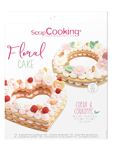 ScrapCooking - Floral Cake - Schablone für Herz und Krone Kuchen, Number Cake Stil - Für Geburtstage, Feiern - Backzubehör Form - 3916 von ScrapCooking