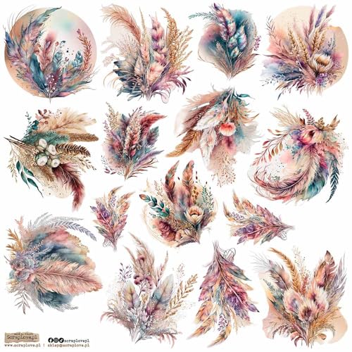 Scrapbooking Papier Sticker - ScrapLove - Boho Floral 2 Feder Strauß Gras Getreide Scrapbooking Papier Sticker - ScrapLove - Boho Floral 2 Feder Strauß Gras Getreide von ScrapLove