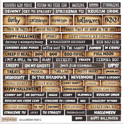 Scrapbooking Papier Sticker - ScrapLove - Halloween Text Sprüche von ScrapLove