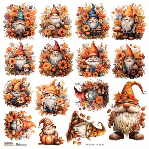 Scrapbooking Papieraufkleber - ScrapLove - Autumn Gnomes 1 Herbst Zwerge von ScrapLove