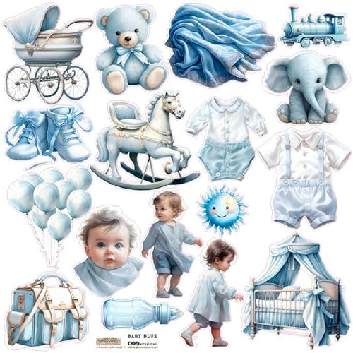 Scrapbooking Papieraufkleber - ScrapLove - Baby Blue von ScrapLove