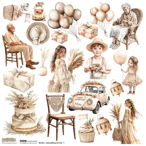 Scrapbooking Papieraufkleber - ScrapLove - Boho Celebration 1 Ballons Kinder Stuhl Scrapbooking Papieraufkleber - ScrapLove - Boho Celebration 1 Ballons Kinder Stuhl von ScrapLove