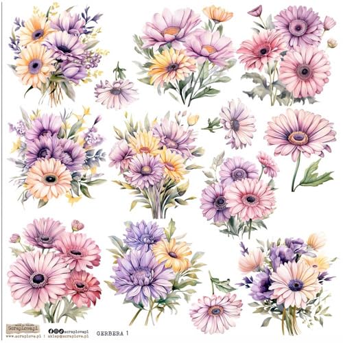 Scrapbooking Papieraufkleber - ScrapLove - Gerbera 1 Blumen Gerbera von ScrapLove