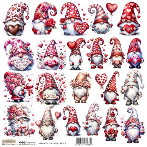 Scrapbooking Papieraufkleber - ScrapLove - Gnomes Valentines 1 verliebte Zwerge von ScrapLove