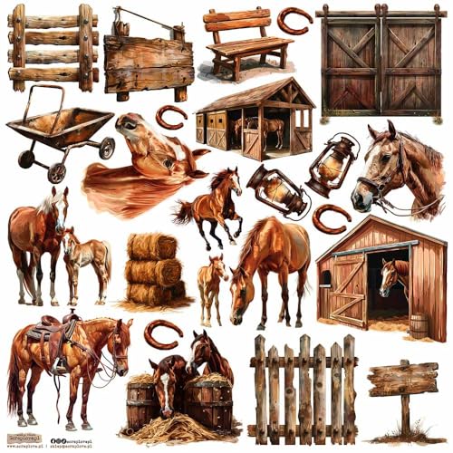 Scrapbooking Papieraufkleber - ScrapLove - Horses 2 von ScrapLove