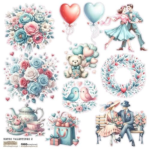 Scrapbooking Papieraufkleber - ScrapLove - Retro Valentines 2 Scrapbooking Papieraufkleber - ScrapLove - Retro Valentines 2 von ScrapLove